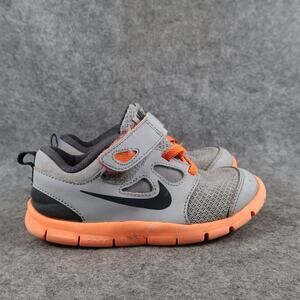 Nike Shoes Kids 10C Athletic Trainer Free 5 Sneakers Casual Easy On Grey Orange